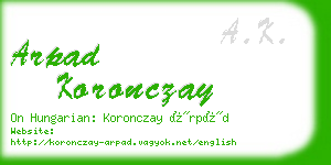 arpad koronczay business card